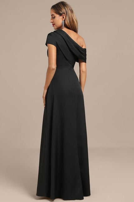 Robe De Soirée Satin Noir - gallery 6
