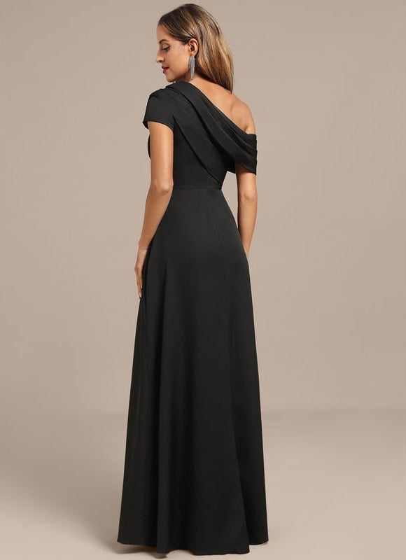 Robe De Soirée Satin Noir - gallery 6