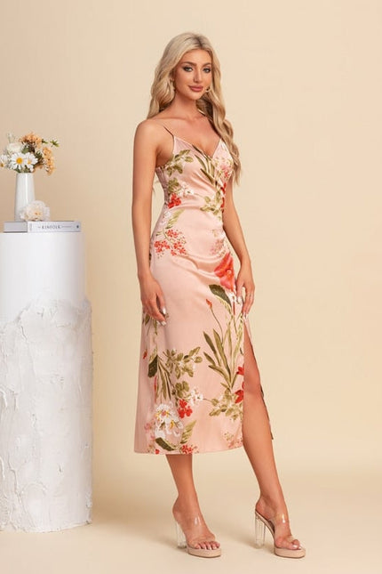 Robe de Soirée Satinée Fleurie - gallery 4