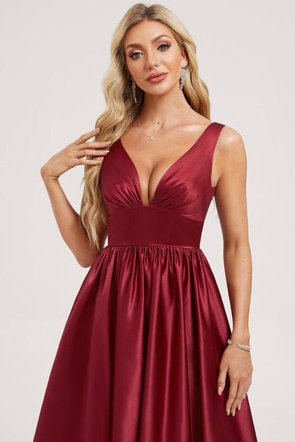 Robe de Soirée Satin Mauve Élégant - gallery 3