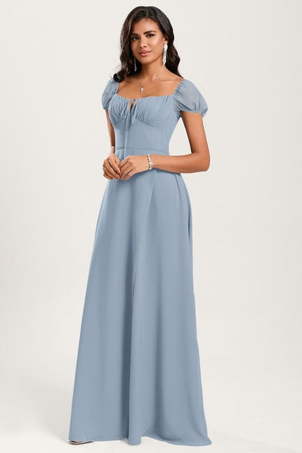 Robe de Soirée Fluide Vert Deau - gallery 4