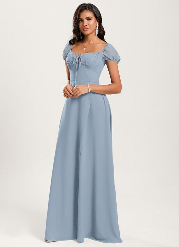 Robe de Soirée Fluide Vert Deau - gallery 4
