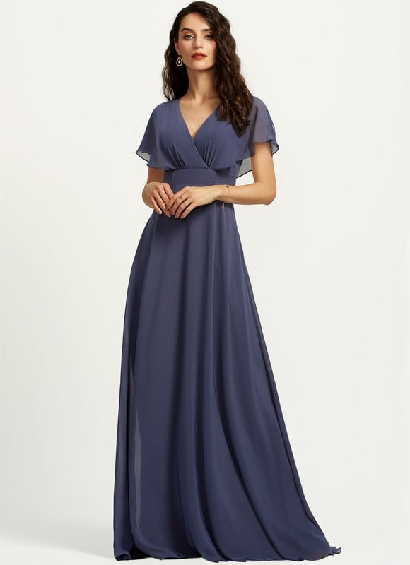 Robe de Soirée Mousseline Beige