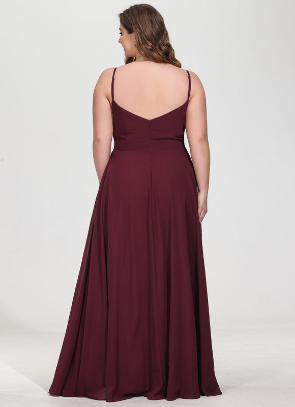 Robe de Soirée Mousseline Beige - gallery 9