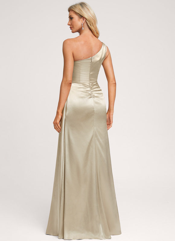 Robe de Soirée Bleu Satiné Élégant - gallery 4