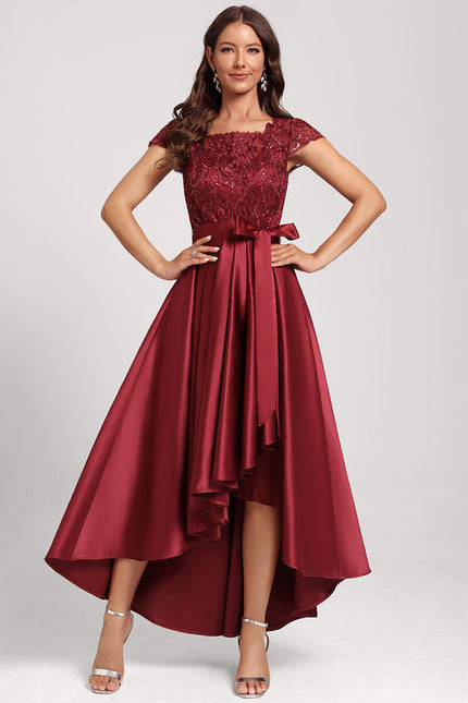 Robe de Soirée Rouge Satin Élégant - gallery 2
