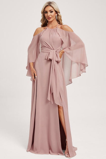 Robe de Soirée Rose Poudré Élégance - gallery 3