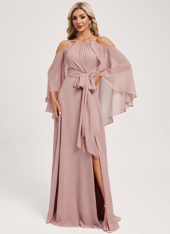 Robe de Soirée Rose Poudré Élégance - gallery 3