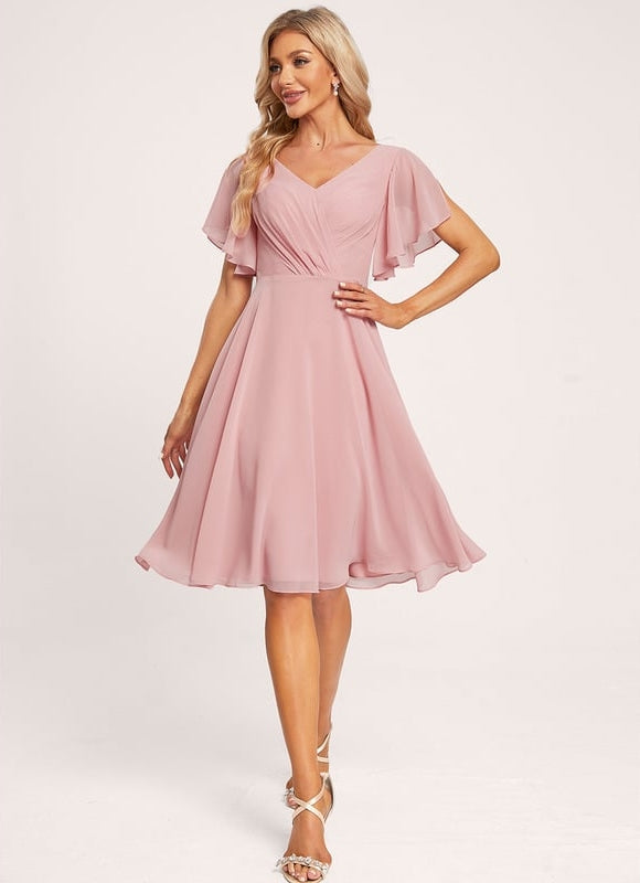 Robe de Soirée Vaporeuse Rose