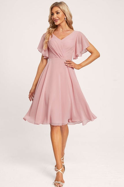 Robe de Soirée Rosée Aérienne