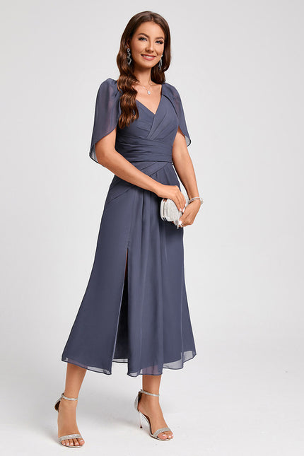 Robe de Soirée Florale Marine