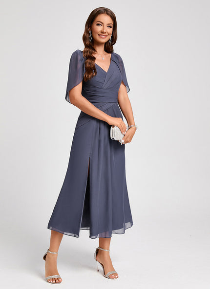 Robe de Soirée Florale Marine