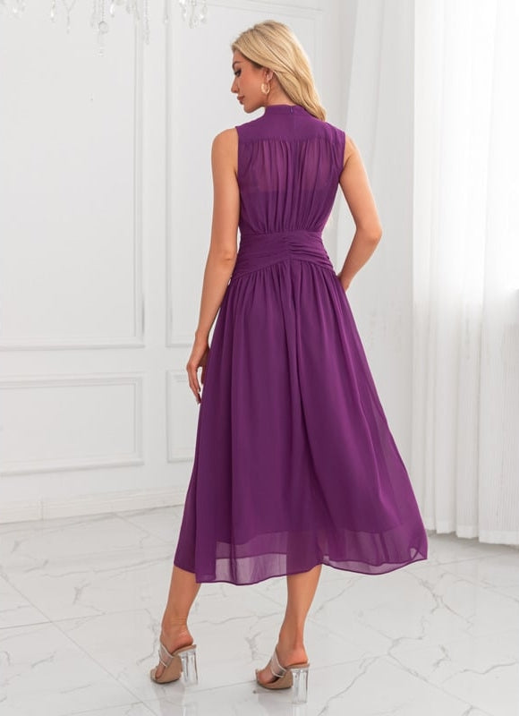 Robe de Soirée Violette Fluide - gallery 2