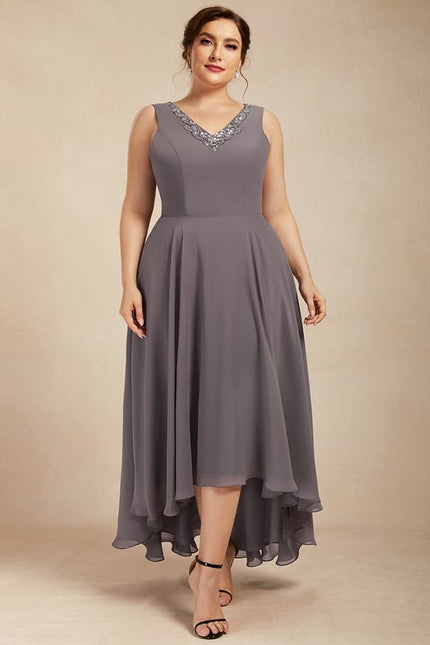 Robe de Soirée Gris Nuageux Chic - gallery 8