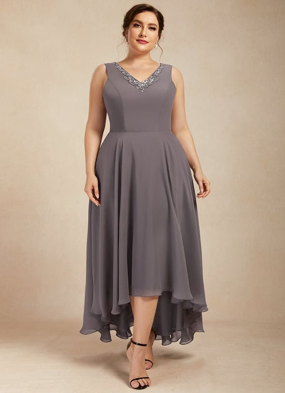 Robe de Soirée Gris Nuageux Chic - gallery 8