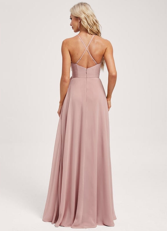 Robe de Soirée Rose Poudré Élégance - gallery 9