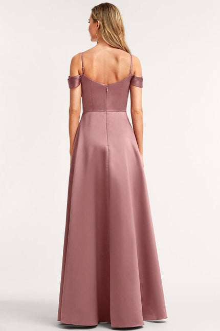 Robe de Soirée Satinée Rosée - gallery 4