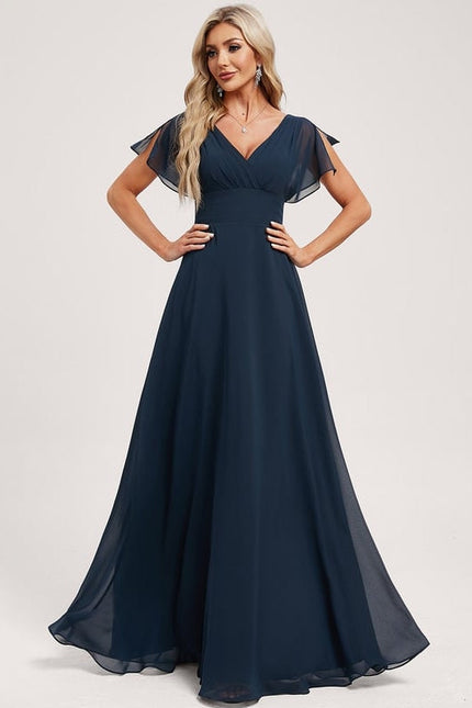Robe de Soirée Mousseline Beige