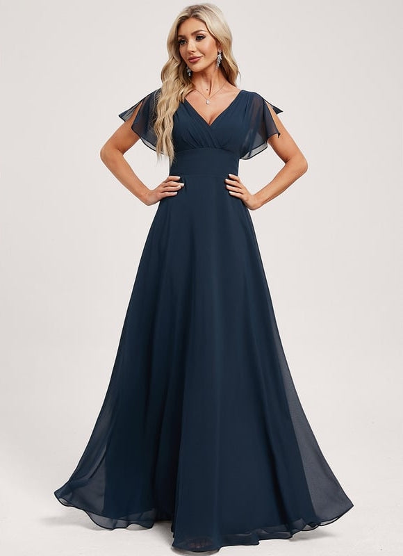 Robe de Soirée Mousseline Beige