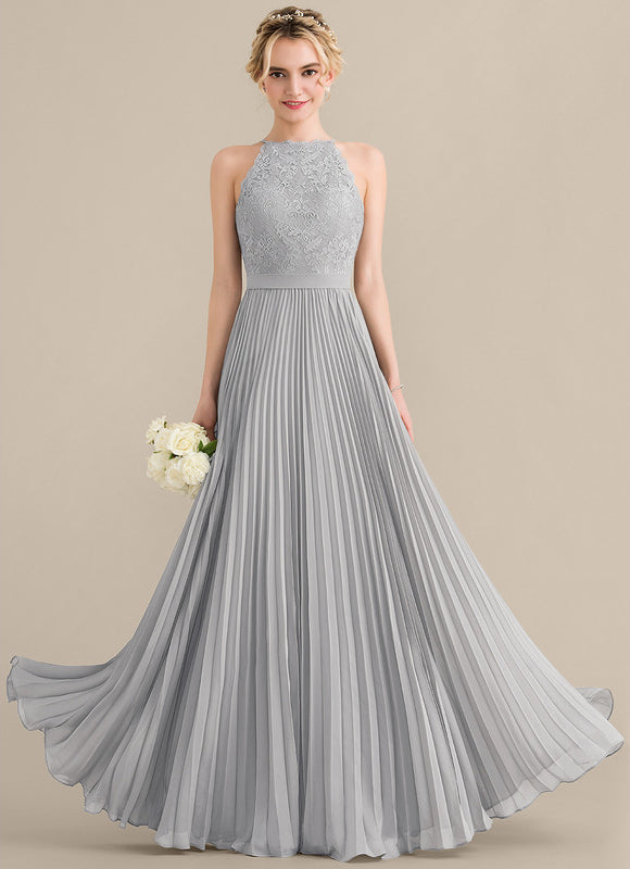 Robe de Soirée Gris Éthéré Plissé