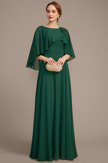 Robe de Soirée Satin Vert Épuré - gallery 2