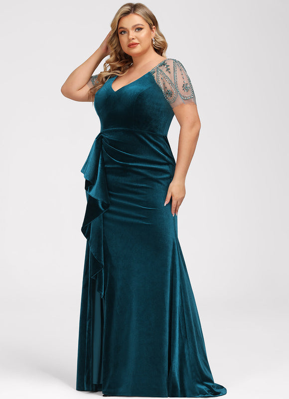 Robe de Soirée Velours Élancé - gallery 1