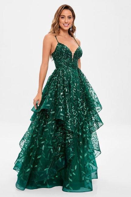 Robe De Soirée Dentelle Verte - gallery 6