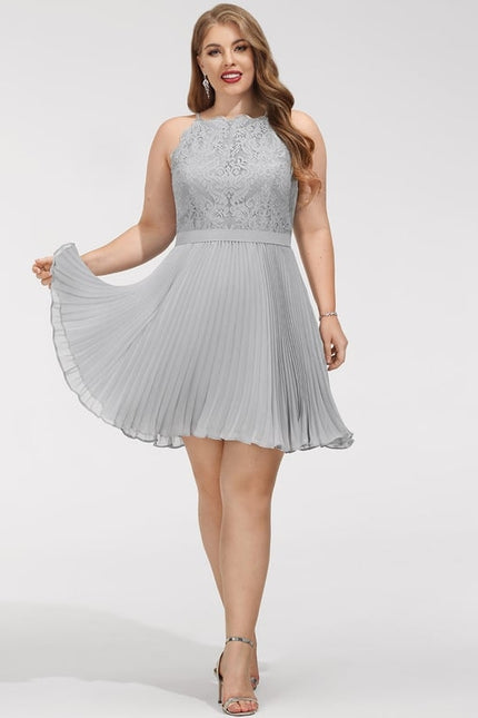 Robe de Soirée Grise Plissée - gallery 7