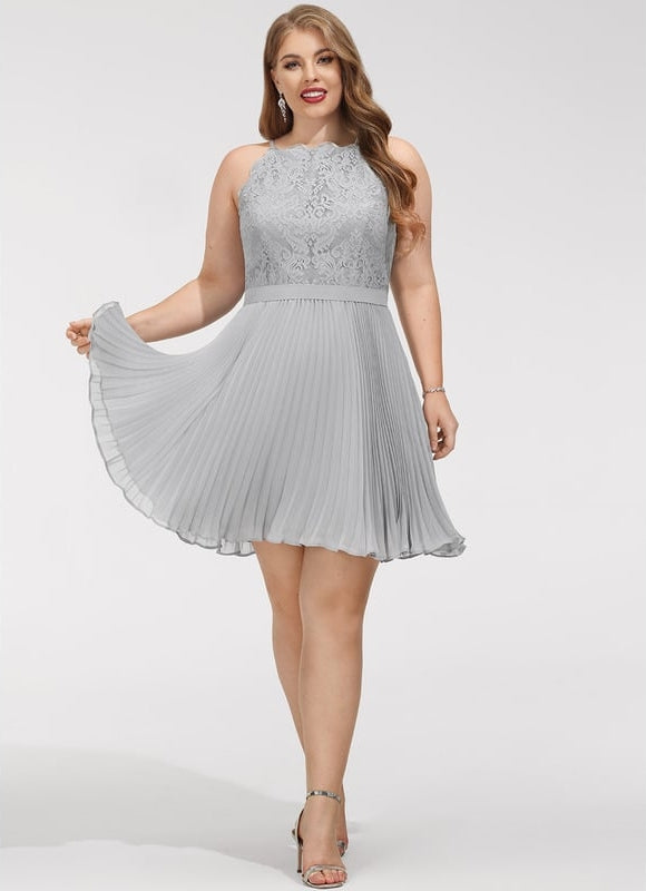 Robe de Soirée Grise Plissée - gallery 7