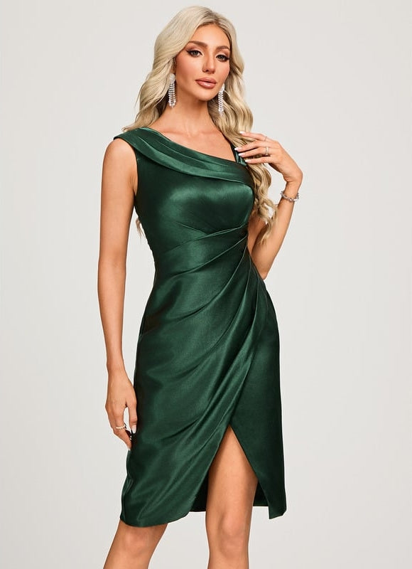 Robe de Soirée Drapée Émeraude - gallery 3
