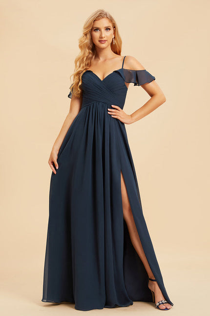 Robe de Soirée Mousseline Beige