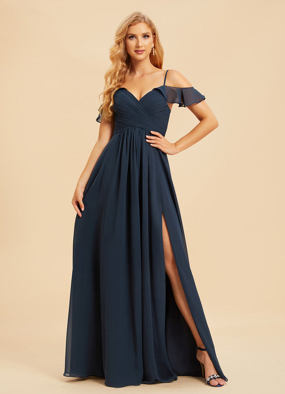 Robe de Soirée Mousseline Beige