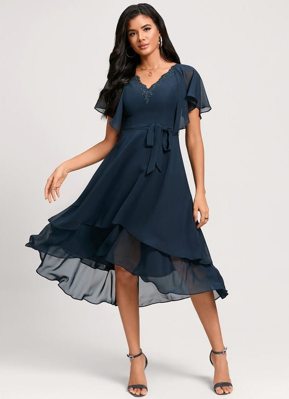 Robe de Soirée Flottante Marine - gallery 3