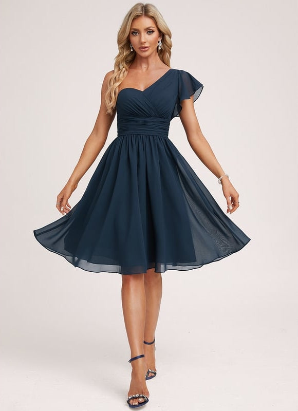 Robe de Soirée Bleu Nuit Flottant - gallery 1