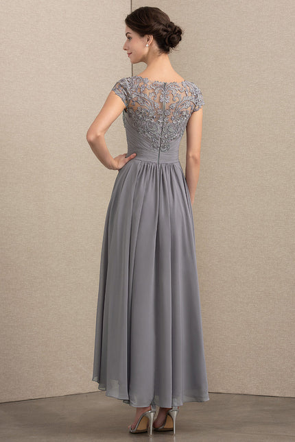 Robe de Soirée Gris Élégant Couture - gallery 2