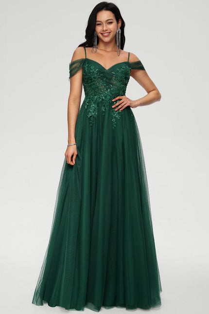 Robe de Soirée Tulle Émeraude - gallery 3