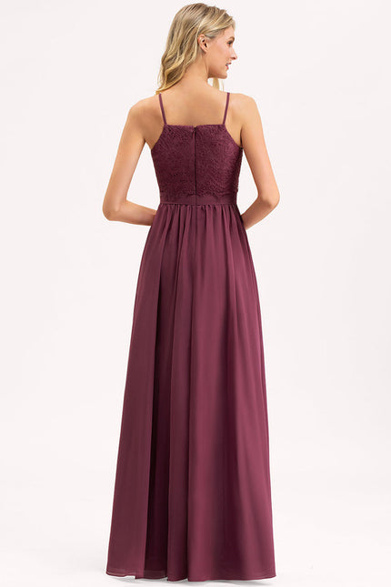 Robe de Soirée Bordeaux Dentelle Élégante - gallery 3