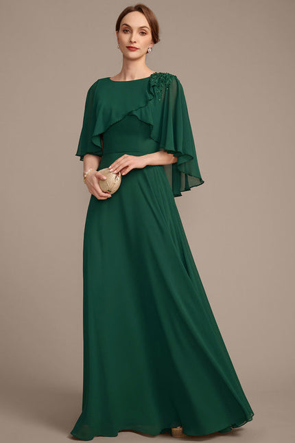 Robe de Soirée Satin Vert Épuré - gallery 4
