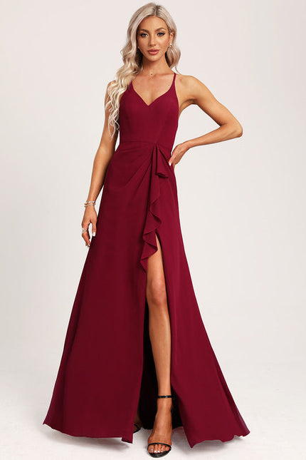 Robe de Soirée Mousseline Beige