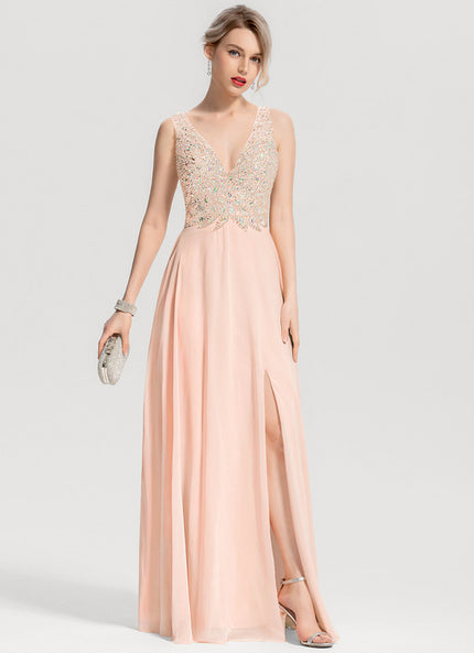 Robe de Soirée Éclat Pêche