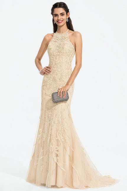 Robe de Soirée Sirène Écrue