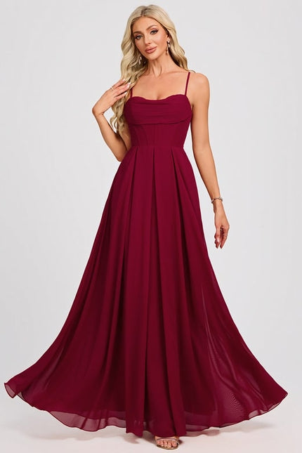 Robe de Soirée Bourgogne Élégante