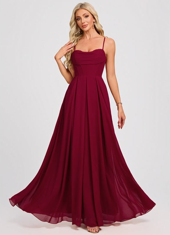 Robe de Soirée Bourgogne Élégante