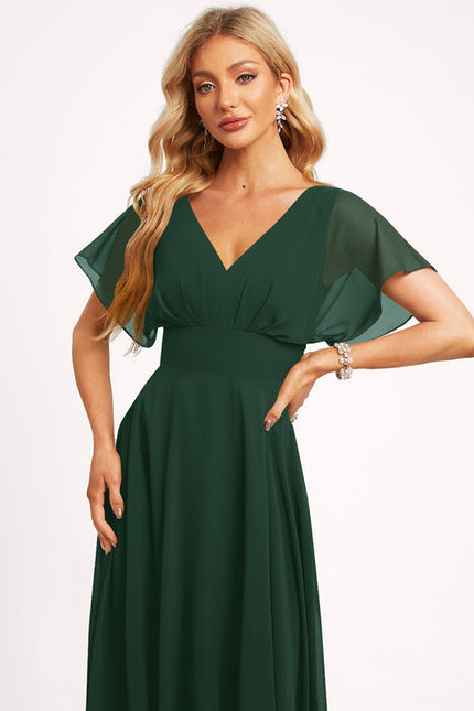 Robe de Soirée Mousseline Beige - gallery 5