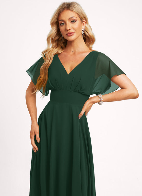 Robe de Soirée Mousseline Beige - gallery 5