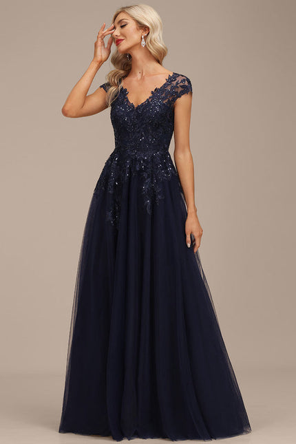 Robe de Soirée Tulle Grise - gallery 4