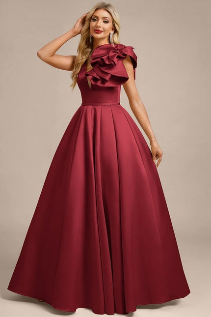 Robe de Soirée Bordeaux Volumineuse - gallery 3