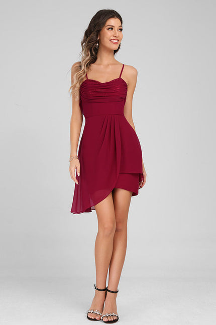 Robe de Soirée Rouge Flottant Chic - gallery 5