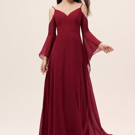 Robe de Soirée Mousseline Beige
