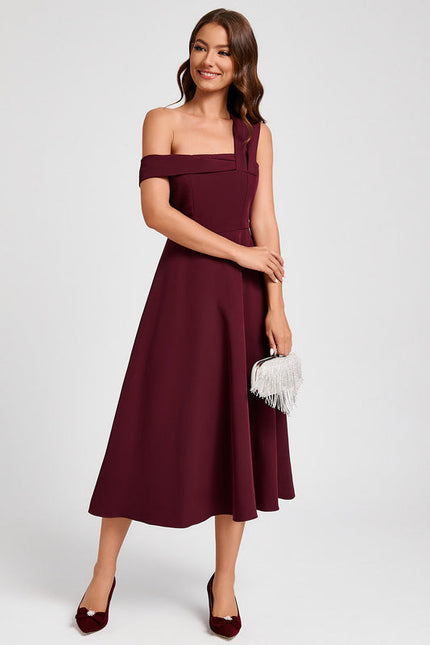 Robe de Soirée Flottante Bordeaux - gallery 5
